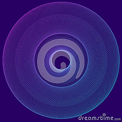 Circular wireframe as logo element or frame. Digital abstract background posters circles lines effect Vector Illustration