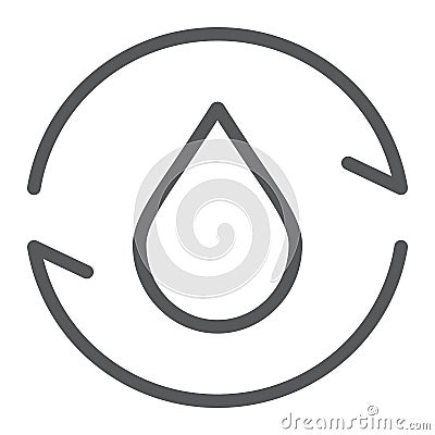 Circulating gas line icon, environment and fuel, nature recycle sign, vector graphics, a linear pattern on a white Vector Illustration