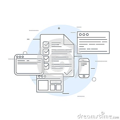 Circulation of documents icon - workflow, inventory and audit Vector Illustration