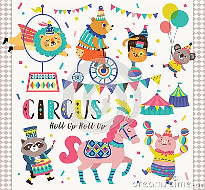 Circus animals Vector Illustration