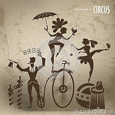 Circus artists Vector Illustration