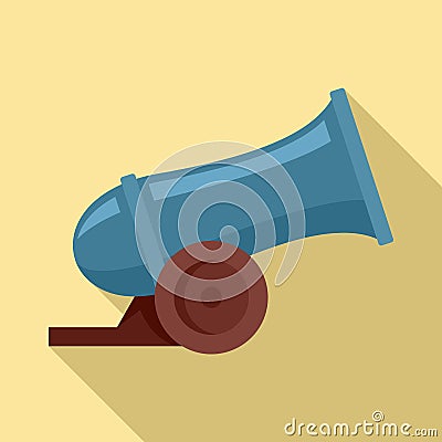 Circus cannon icon, flat style Vector Illustration