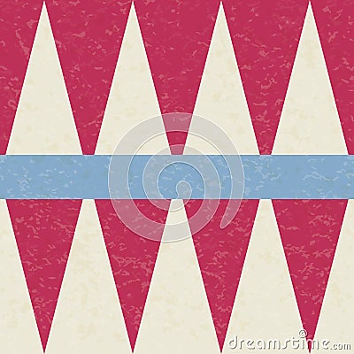 Circus carnival retro vintage triangles seamless pattern. Textured old fashioned graphic template. Vector texture background tile Vector Illustration