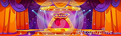 Circus cartoon stage with ring vector background Vector Illustration