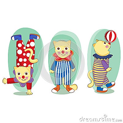 Circus cats Vector Illustration