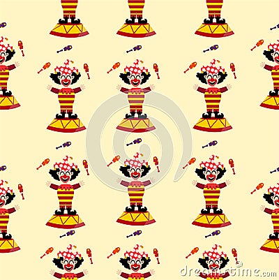 Circus clown illustration pattern Vector Illustration