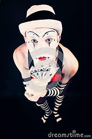 Circus clown in makeup Stock Photo