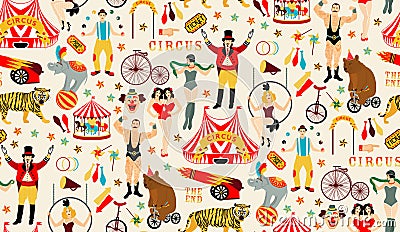 Circus collection. Cartoon Illustration