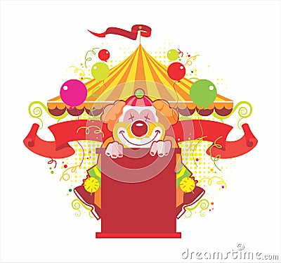 Circus composition with the kind clown Vector Illustration