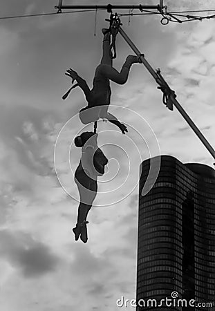 Circus Daredevils Perform in Silhouette at 1978 ChicagoFest Editorial Stock Photo