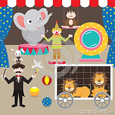 Circus Elements Set Vector Illustration