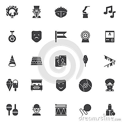 Circus elements vector icons set Vector Illustration