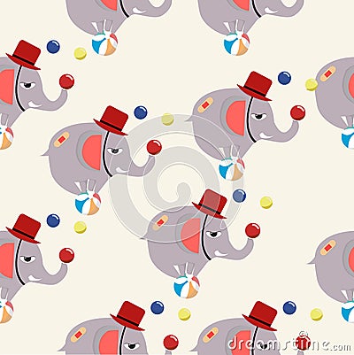 Circus elephant vector pattern Vector Illustration