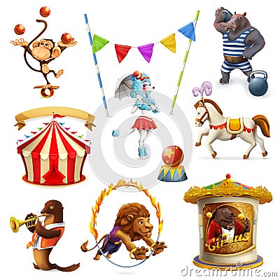 Circus, funny animals Stock Photo