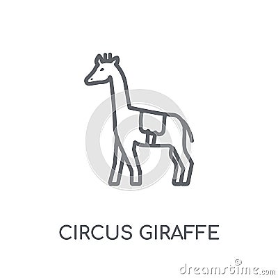 Circus Giraffe linear icon. Modern outline Circus Giraffe logo c Vector Illustration