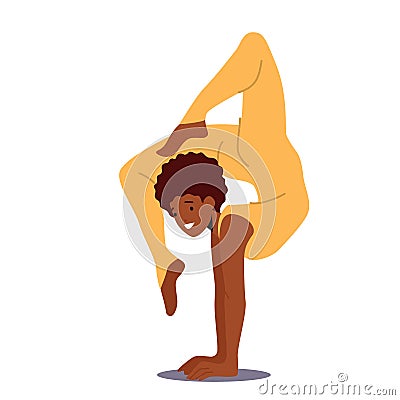 Circus Gymnast and Balancer Isolated Female Character. Acrobatics Woman Show Performance or Training. Girl Acrobat Vector Illustration