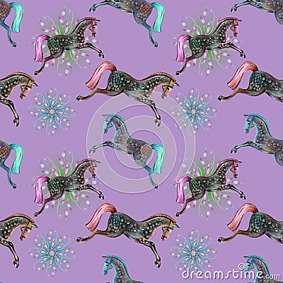 Circus horse on drawing Stock Photo