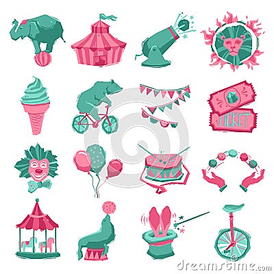 Circus Icon Set Vector Illustration