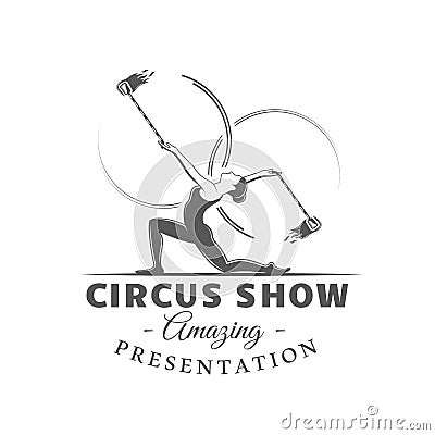 Circus label isolated on white background Vector Illustration