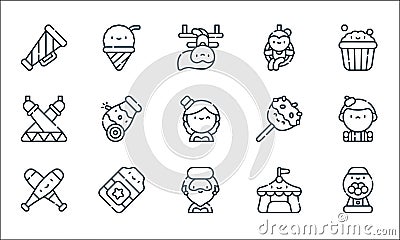 Circus line icons. linear set. quality vector line set such as gumball machine, bearded woman, juggling, circus tent, circus, Vector Illustration