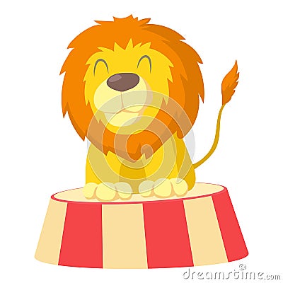 Circus lion icon, cartoon style Vector Illustration