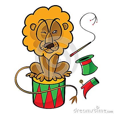 Circus lion Vector Illustration