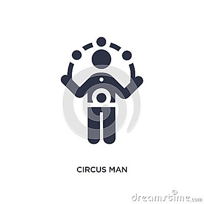 circus man icon on white background. Simple element illustration from behavior concept Vector Illustration