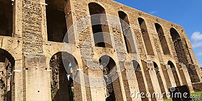 Circus Maximus. Ruins on the Palatino hill in Rome Stock Photo