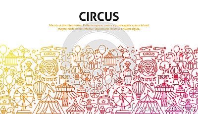 Circus Outline Concept Vector Illustration