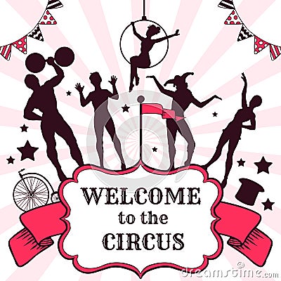 Circus performance advertisement Vector Illustration