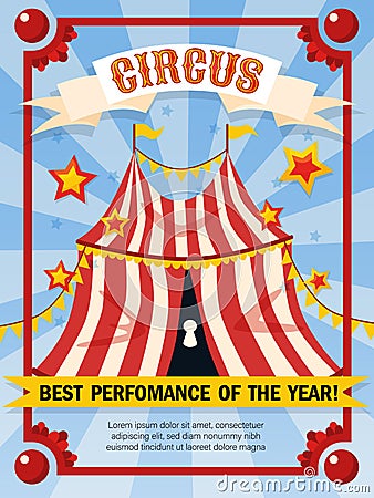 Circus Performance Vertical Poster Vector Illustration