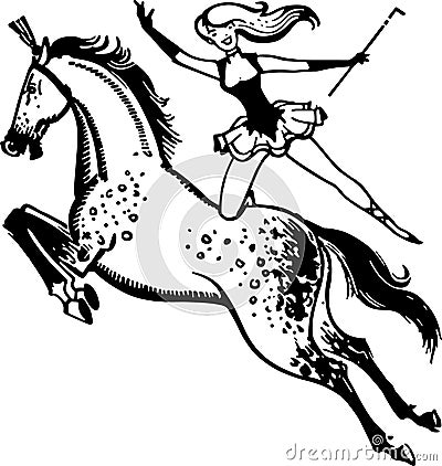 Circus Performer On A Horse Stock Photo