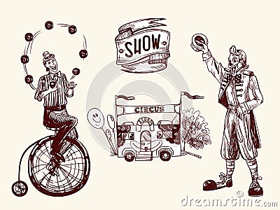 Circus performers Vector Illustration