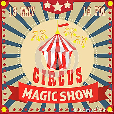 Circus poster magic show. Invitation. Stock Photo