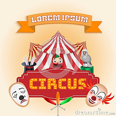 Circus poster, Magic show Vector Illustration