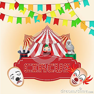 Circus poster, Magic show Vector Illustration