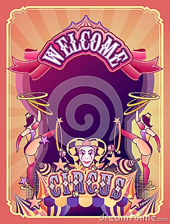 Circus retro poster Vector Illustration