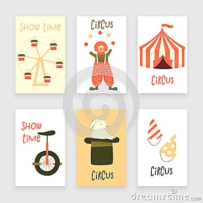 Circus set of characters Stock Photo