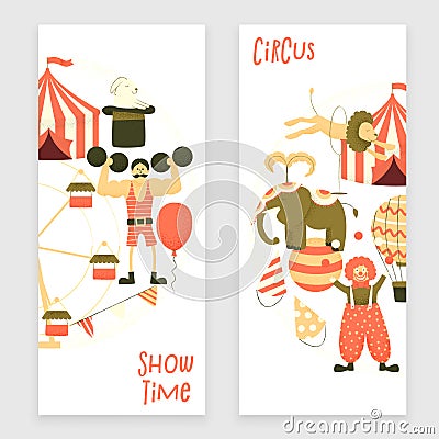 Circus set of characters Stock Photo