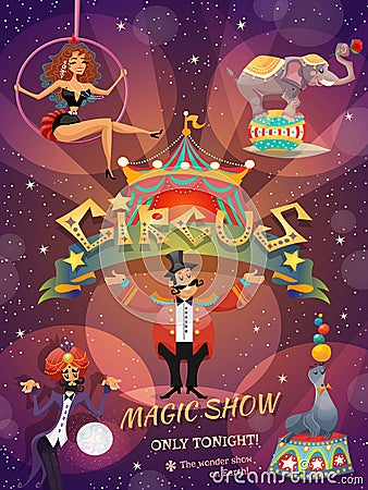 Circus Show Poster Vector Illustration