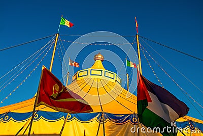 Circus tent with bright colors Stock Photo