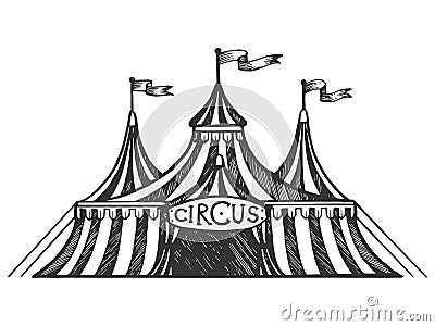 Circus tent engraving vector illustration Vector Illustration
