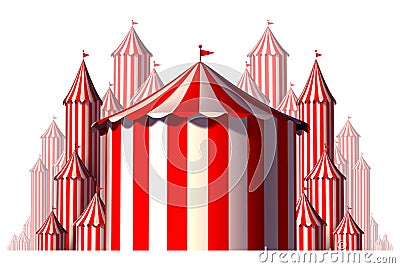 Circus Tent Group Element Cartoon Illustration