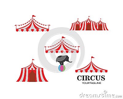 Circus tent logo template. Vector Vector Illustration