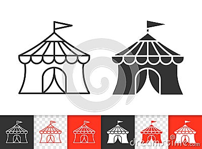Circus Tent simple black line vector icon Vector Illustration