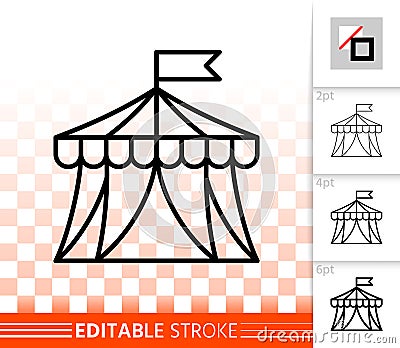 Circus Tent simple black line vector icon Vector Illustration