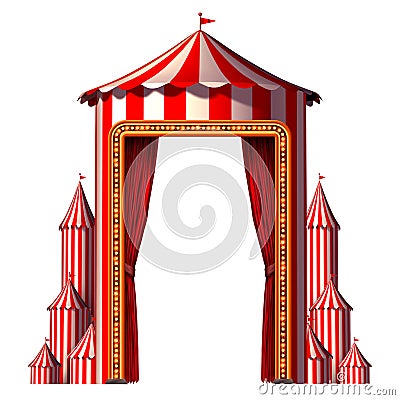 Circus Tent Vertical Cartoon Illustration