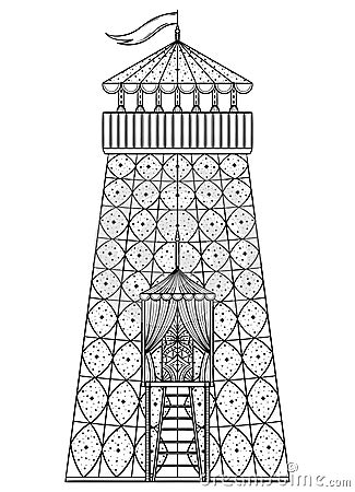 Circus tower tent. Vector Illustration