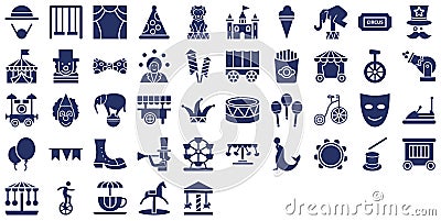 Circus Vector Icons Set every single icon be easily modified or edited Stock Photo