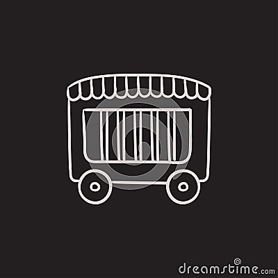 Circus wagon sketch icon. Vector Illustration